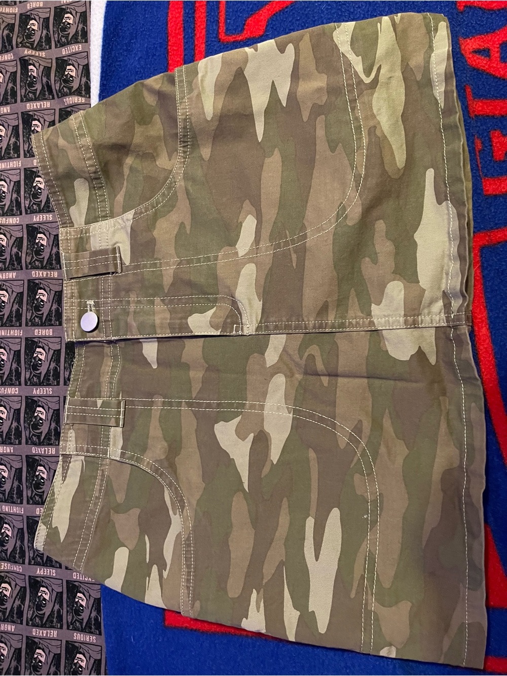 Y2K NWOT Abound Green & Tan Camo cargo Mini Skirt